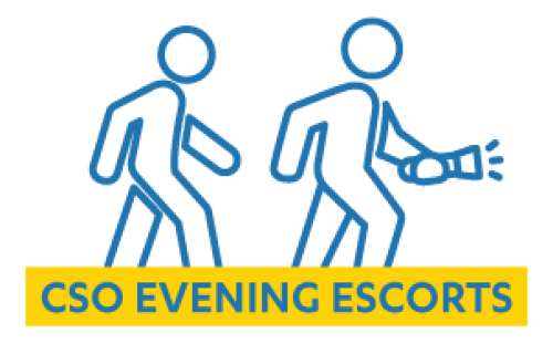 Have a community service officer escort you on foot